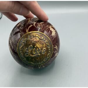 Decorative “Love” Orb Sphere Burgundy Gold Marble Look Home Decor Ball